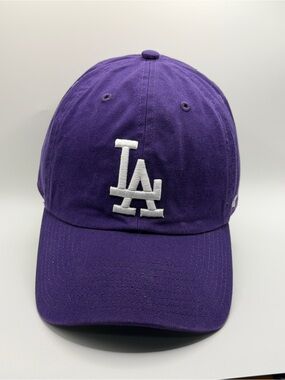 7 Brand LA Dodgers Clean Up Strapback Hat Purple Regular OSFA